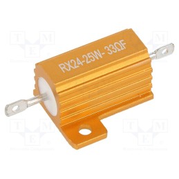 1 pcs x SR PASSIVES - AHP25W-33RF - Resistor: wire-wound, with heatsink, 33Ω, 25W, ±1%, 50ppm/°C