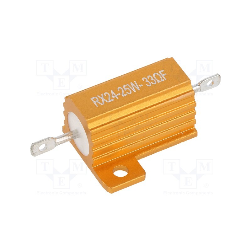 1 pcs x SR PASSIVES - AHP25W-33RF - Resistor: wire-wound, with heatsink, 33Ω, 25W, ±1%, 50ppm/°C