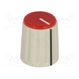 1 pcs x SCI - RN-110F-R6.1 - Knob, with pointer, ABS, Øshaft: 6mm, Ø15.3x18mm, grey, red