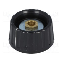 1 pcs x MENTOR - 334.61 - Knob, with pointer, plastic, Øshaft: 6mm, Ø36x18.5mm, black