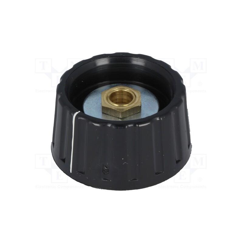 1 pcs x MENTOR - 334.61 - Knob, with pointer, plastic, Øshaft: 6mm, Ø36x18.5mm, black