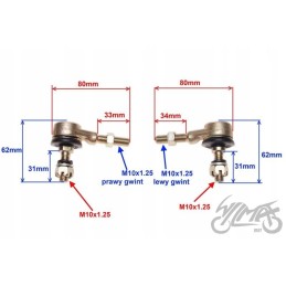 Steering rod end quad 200 250 bashan
