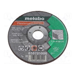 1 pcs x METABO - 616731000 - Grinding wheel, Ø: 125mm, Øhole: 22.2mm, Disc thick: 6mm
