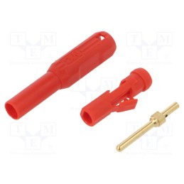 1 pcs x STu00c4UBLI - 65.3314-22 - Plug, 2mm banana, red, gold-plated, Insulation: polyamide, Ø: 2.7mm