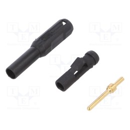 1 pcs x STu00c4UBLI - 65.3314-21 - Plug, 2mm banana, black, gold-plated, Insulation: polyamide