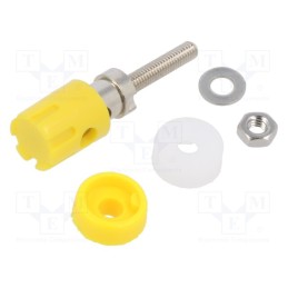 1 pcs x CLIFF - CL681565 - Socket, 4mm banana, 15A, 48VDC, yellow, nickel plated, on panel