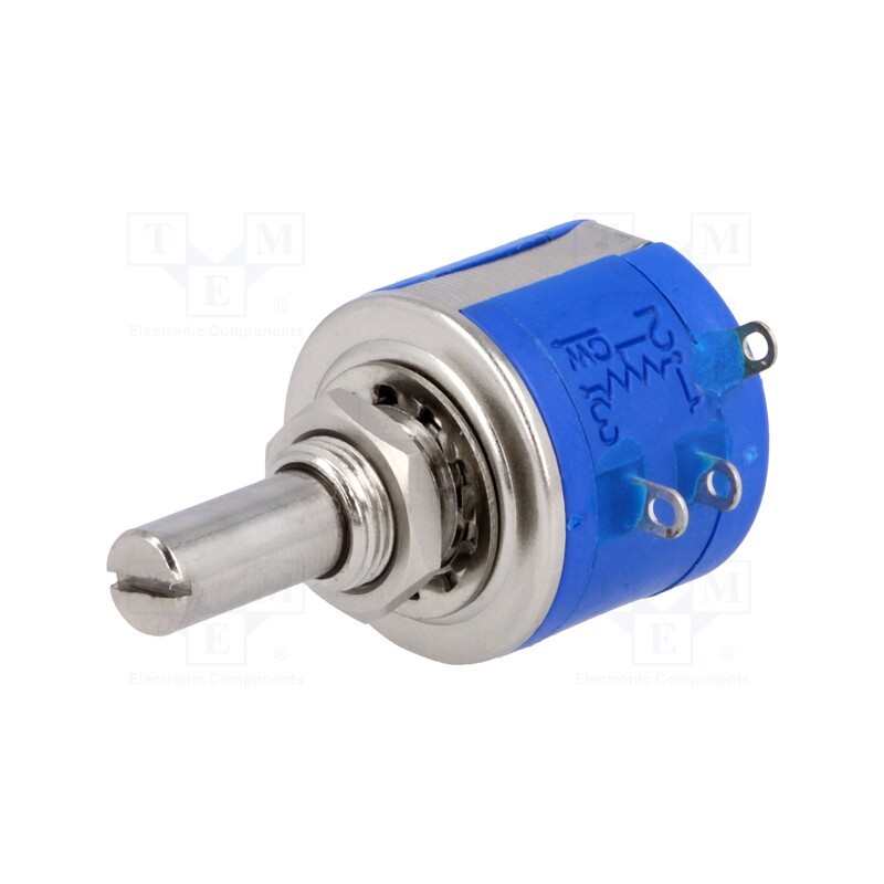 1 pcs x SR PASSIVES - POT2218M-5K - Potentiometer: shaft, multiturn, 5kΩ, 2W, ±5%, 6.35mm, linear