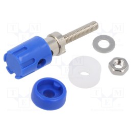 1 pcs x CLIFF - CL681562 - Socket, 4mm banana, 15A, 48VDC, blue, nickel plated, on panel