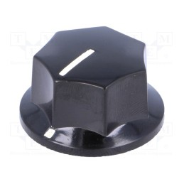 1 pcs x SCI - PN-9C-6.4 - Knob, with pointer, bakelite, Øshaft: 6mm, Ø27.2x17.5mm, black