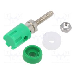 1 pcs x CLIFF - CL681563 - Socket, 4mm banana, 15A, 48VDC, green, nickel plated, on panel
