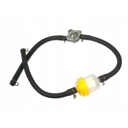 Fuel line with yellow filter and tap
