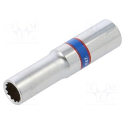 1 pcs x KING TONY - 223007M - Socket, 12-angles,socket spanner, 1/4', Socket bit length: 50mm