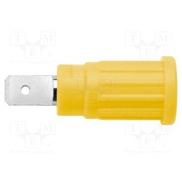 1 pcs x SCHu00dcTZINGER - SEPB 6453 NI / GNGE - Socket, 4mm banana, 32A, 1kV, yellow-green, nickel plated, 34.8mm