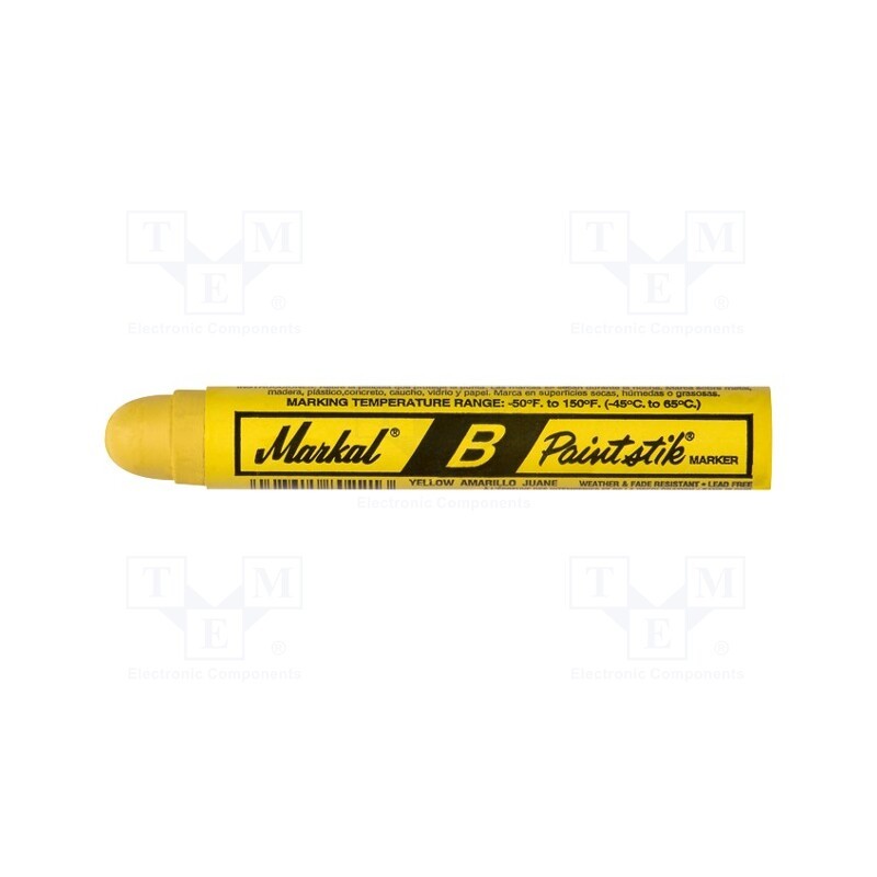 1 pcs x MARKAL - MARKAL B PAINTSTIK 80221 - Marker: solid paint, yellow, PAINTSTIK B, Tip: round