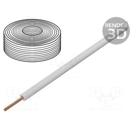 1 rol x DONAU ELEKTRONIK - 125-015 - Wire, stranded, Cu, 0.25mm2, PVC, white, 100V, 10m, Class: 5
