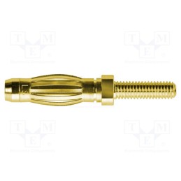 1 pcs x SCHu00dcTZINGER - FK 1199 AU - Plug, 4mm banana, 32A, 33VAC, 70VDC, 27.5mm, gold-plated, screw