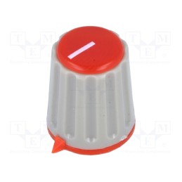 1 pcs x SR PASSIVES - GWW16-RD - Knob, with pointer, Øshaft: 6mm, Ø15.3x18mm, Shaft: knurled, red