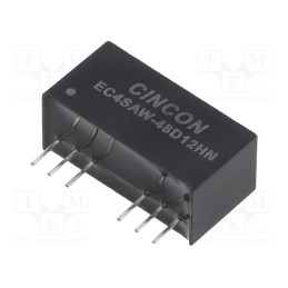 1 pcs x CINCON - EC4SAW-48D12HN - Converter: DC/DC, 5/6W, Uin: 18÷75V, Uout: 12VDC, Uout2: -12VDC, SIP8