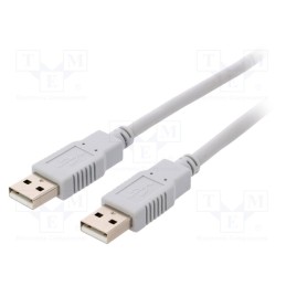 1 pcs x BQ CABLE - CAB-USBAA/5 - Cable, USB 2.0, USB A plug,both sides, 5m, grey, Core: Cu