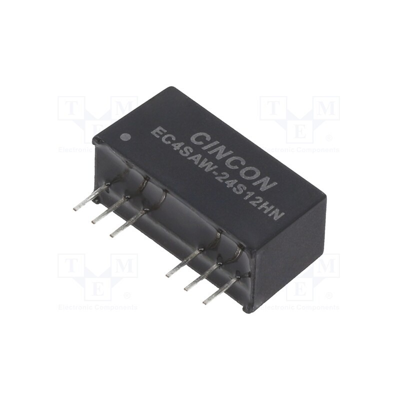 1 pcs x CINCON - EC4SAW-24S12HN - Converter: DC/DC, 5/6W, Uin: 9÷36V, Uout: 12VDC, Iout: 500mA, SIP8