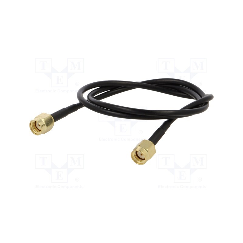 1 pcs x ONTECK - SMA-02-0.3 - Cable, 50Ω, 0.3m, RP-SMA male,both sides, black, straight