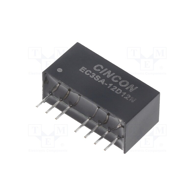 1 pcs x CINCON - EC3SA-12D12N - Converter: DC/DC, 3W, Uin: 9÷18V, Uout: 12VDC, Uout2: -12VDC, SIP8