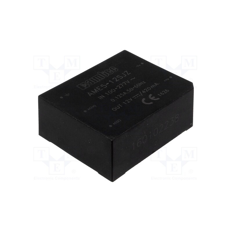 1 pcs x AIMTEC - AME5-12SJZ - Converter: AC/DC, 5W, 85÷305VAC, Usup: 100÷430VDC, Uout: 12VDC, 81%
