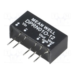 1 pcs x MEAN WELL - DPRN01O-12 - Converter: DC/DC, 1W, Uin: 45.6÷52.8V, Uout: 12VDC, Uout2: -12VDC