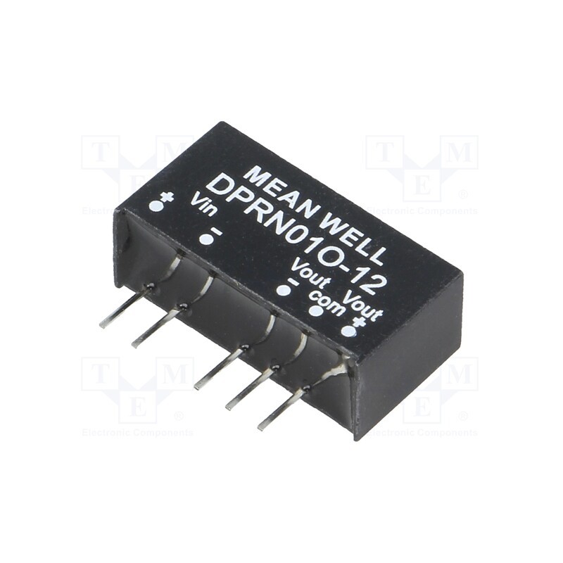 1 pcs x MEAN WELL - DPRN01O-12 - Converter: DC/DC, 1W, Uin: 45.6÷52.8V, Uout: 12VDC, Uout2: -12VDC