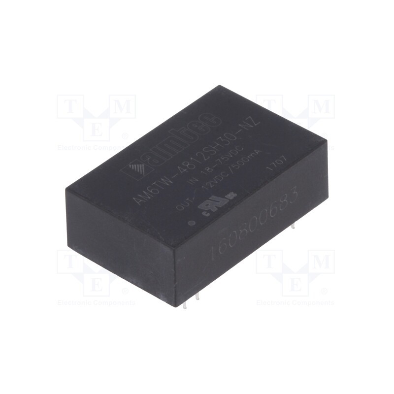 1 pcs x AIMTEC - AM6TW-4812SH30-NZ - Converter: DC/DC, 6W, Uin: 18÷75V, Uout: 12VDC, Iout: 500mA, DIP24