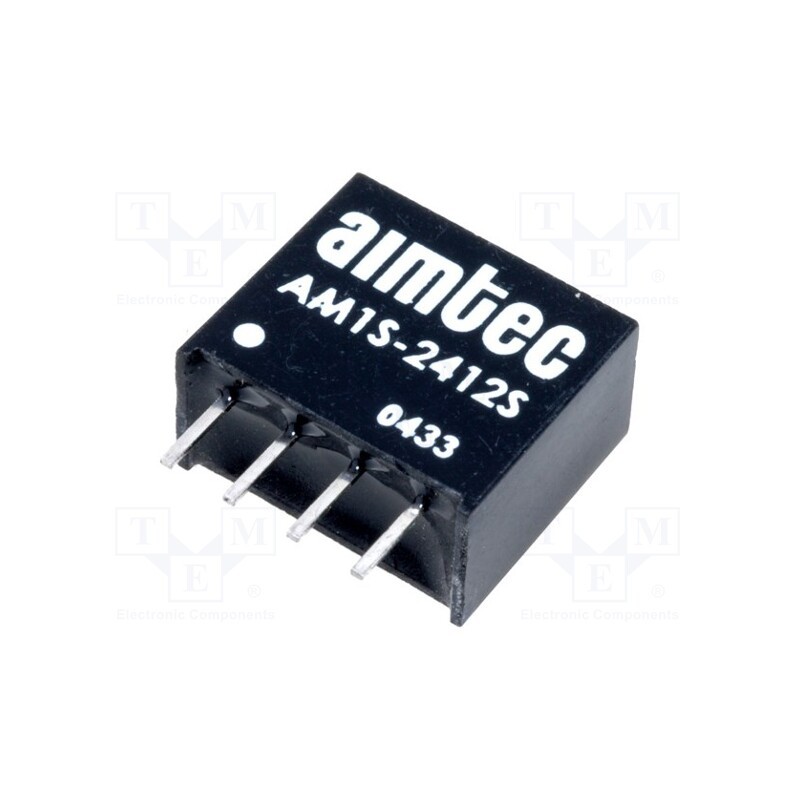 1 pcs x AIMTEC - AM1S-2412SZ - Converter: DC/DC, 1W, Uin: 21.6÷26.4V, Uout: 12VDC, Iout: 83mA, SIP4
