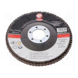 1 pcs x MEDID - LA115AN60 - Flap grinding wheels, Ø: 115mm, Øhole: 22mm, Granularity: 60