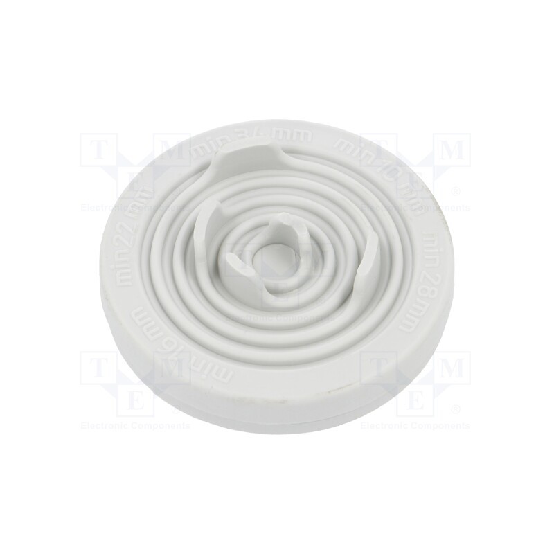 1 pcs x MOREK - T-RGDM40 RAL 7035 UL94V-0 - Grommet, Ømount.hole: 40mm, elastomer thermoplastic TPE, UL94V-0