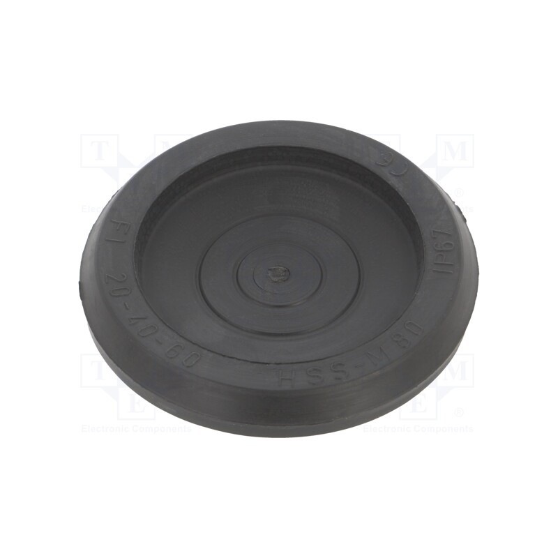 1 pcs x HT HI TECH POLYMERS - HSS-M80-TPE RAL9005 - Grommet, Ømount.hole: 80mm, elastomer thermoplastic TPE, black