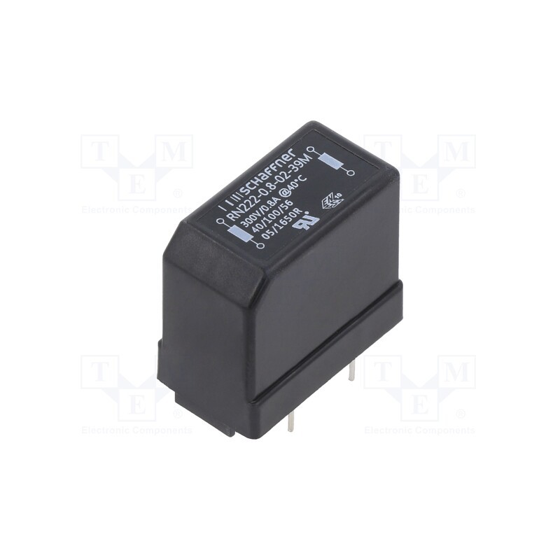 1 pcs x SCHAFFNER - RN222-0.8-02-39M - Inductor: wire with current compensation, THT, 39mH, 800mA