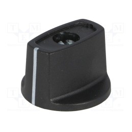 1 pcs x OKW - A2423040 - Knob, with pointer, ABS, Øshaft: 4mm, Ø23x16mm, black, Shaft: smooth