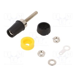 2 pcs x CLIFF - CL1550-TP/2 - Socket, 4mm banana, 15A, black, on panel, Connection: soldered