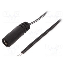 1 pcs x BQ CABLE - DC.CAB.2000.0020 - Cable, 2x0.5mm2, wires,DC 5,5/2,1 socket, straight, black, 0.2m
