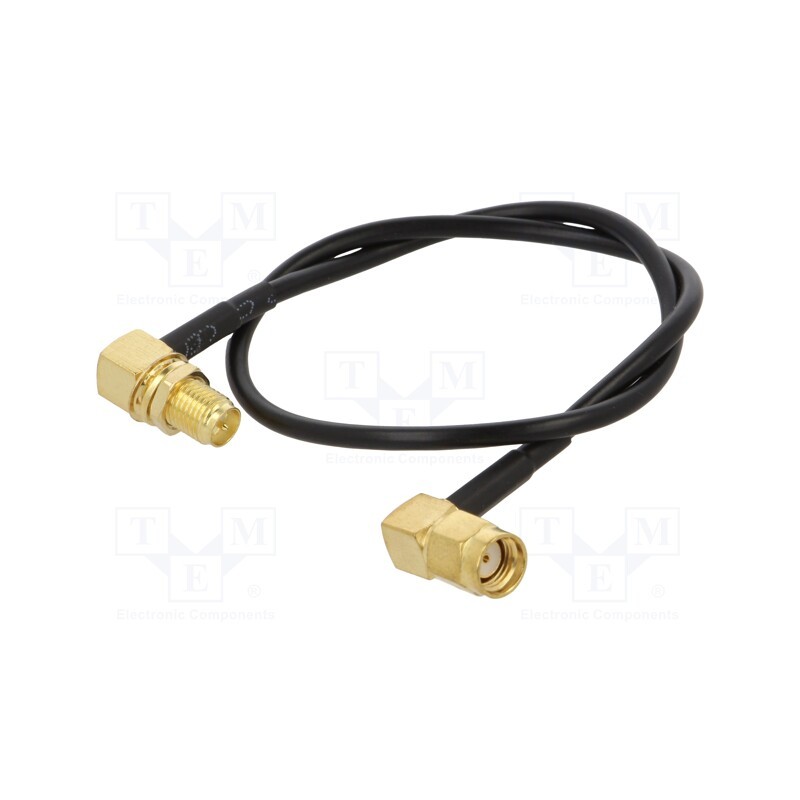 1 pcs x ONTECK - SMA-10-0.3 - Cable, 50Ω, 0.3m, RP-SMA male,RP-SMA female, black, angled