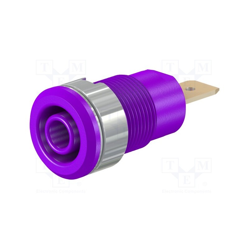 1 pcs x STu00c4UBLI - 23.3060-26 - Socket, 4mm banana, 32A, 1kV, Cutout: Ø12.2mm, violet, gold-plated
