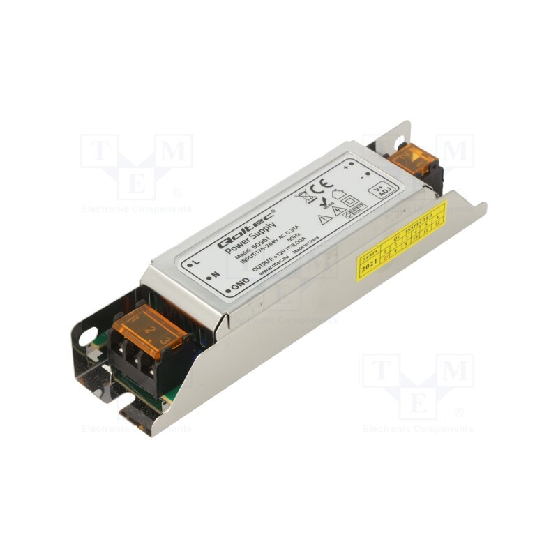 1 pcs x QOLTEC - 50961 - Power supply: switched-mode, for building in, constant voltage