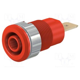 1 pcs x STu00c4UBLI - 23.3060-22 - Socket, 4mm banana, 32A, 1kV, Cutout: Ø12.2mm, red, gold-plated