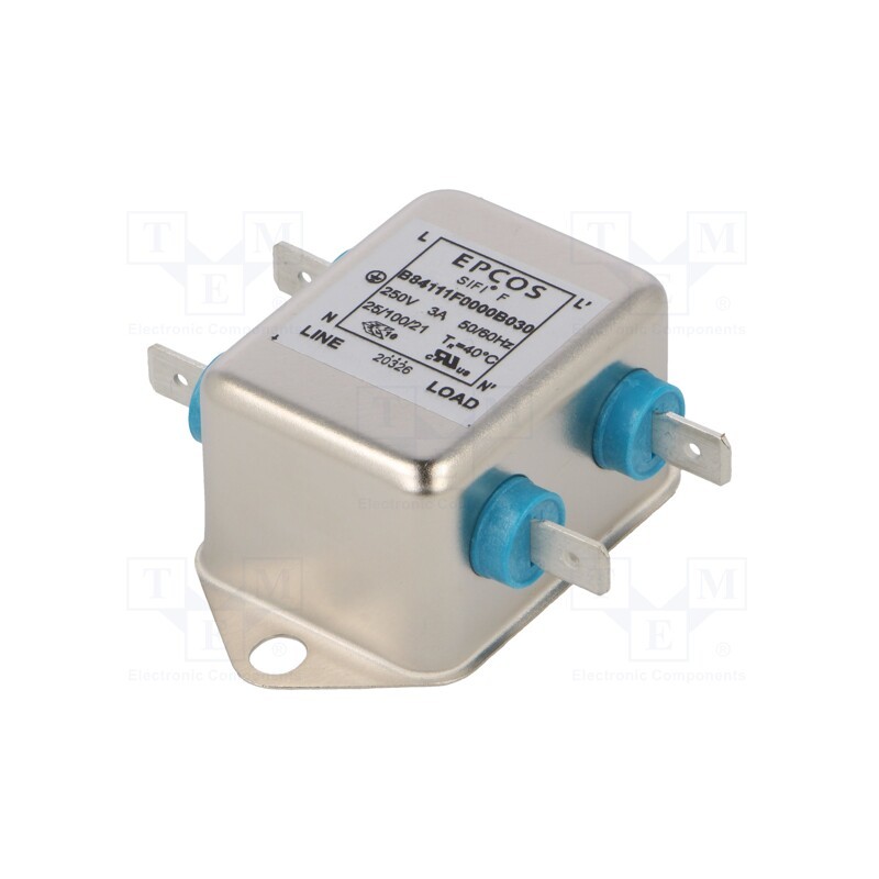 1 pcs x EPCOS - B84111F0000B030 - Filter: anti-interference, single-phase, 250VAC, Ioper.max: 3A