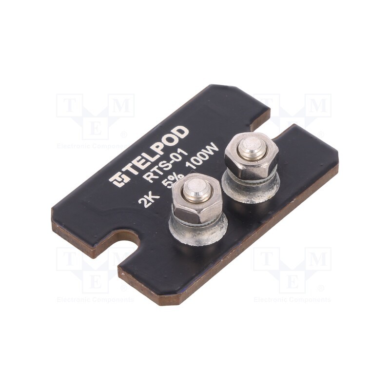 1 pcs x TELPOD - RTS-01-100-2K-5-5/A - Resistor: thick film, screw, 2kΩ, 100W, ±5%, 38x25x2mm, 100ppm/°C