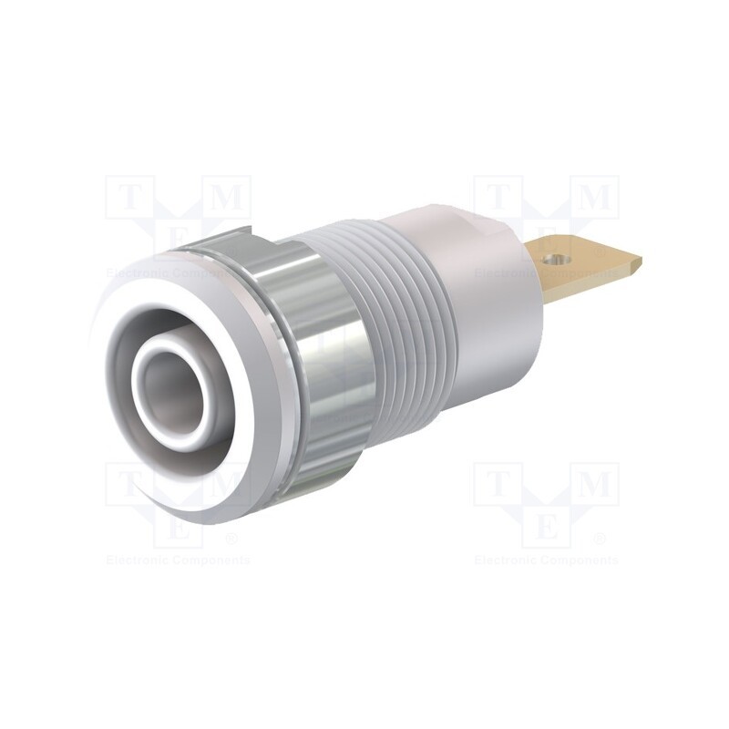 1 pcs x STu00c4UBLI - 23.3060-29 - Socket, 4mm banana, 32A, 1kV, Cutout: Ø12.2mm, white, gold-plated