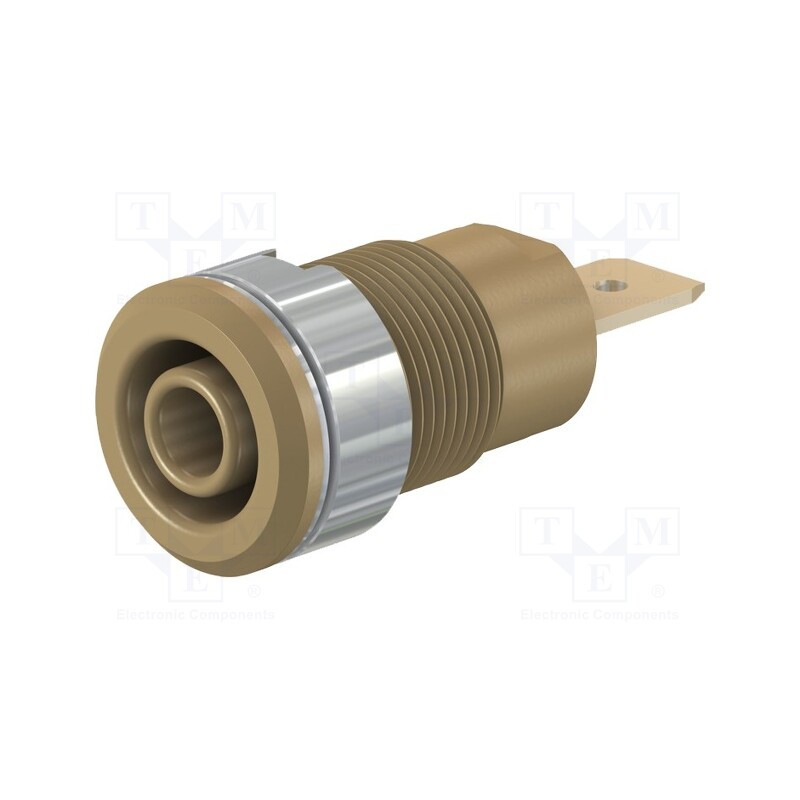 1 pcs x STu00c4UBLI - 23.3060-27 - Socket, 4mm banana, 32A, 1kV, Cutout: Ø12.2mm, brown, gold-plated