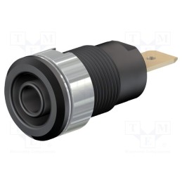 1 pcs x STu00c4UBLI - 23.3060-21 - Socket, 4mm banana, 32A, 1kV, Cutout: Ø12.2mm, black, gold-plated