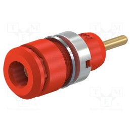 1 pcs x STu00c4UBLI - 65.9194-22 - Socket, 2mm banana, 10A, 29mm, red, on panel, Plating: gold-plated