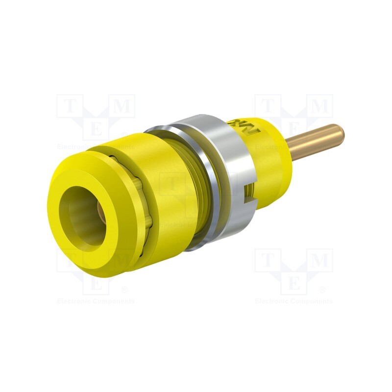 1 pcs x STu00c4UBLI - 65.9194-24 - Socket, 2mm banana, 10A, 29mm, yellow, on panel, insulated
