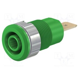 1 pcs x STu00c4UBLI - 23.3060-25 - Socket, 4mm banana, 32A, 1kV, Cutout: Ø12.2mm, green, gold-plated